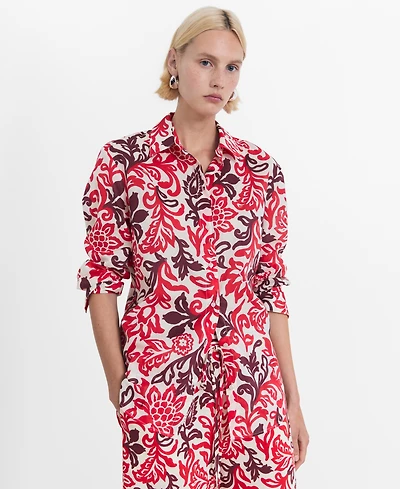 Mango Women's Printed Cotton Shirt