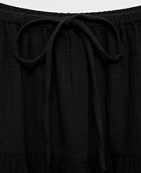 Mango Women's Cotton Drawstring Skirt