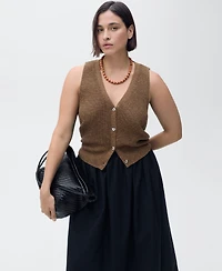 Mango Women's Embroidered Hem Cotton Skirt
