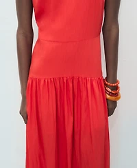 Mango Women's Ruched Hem Long Dress
