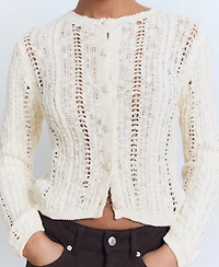 Mango Women's Openwork Knit Cardigan