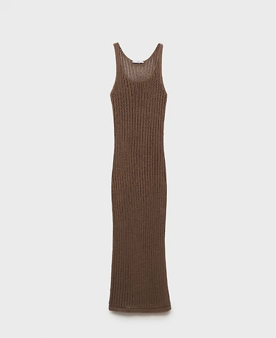 Mango Women's Crochet Long Dress
