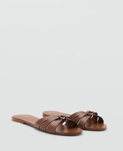 Mango Women's Leather Straps Sandals
