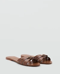 Mango Women's Leather Straps Sandals