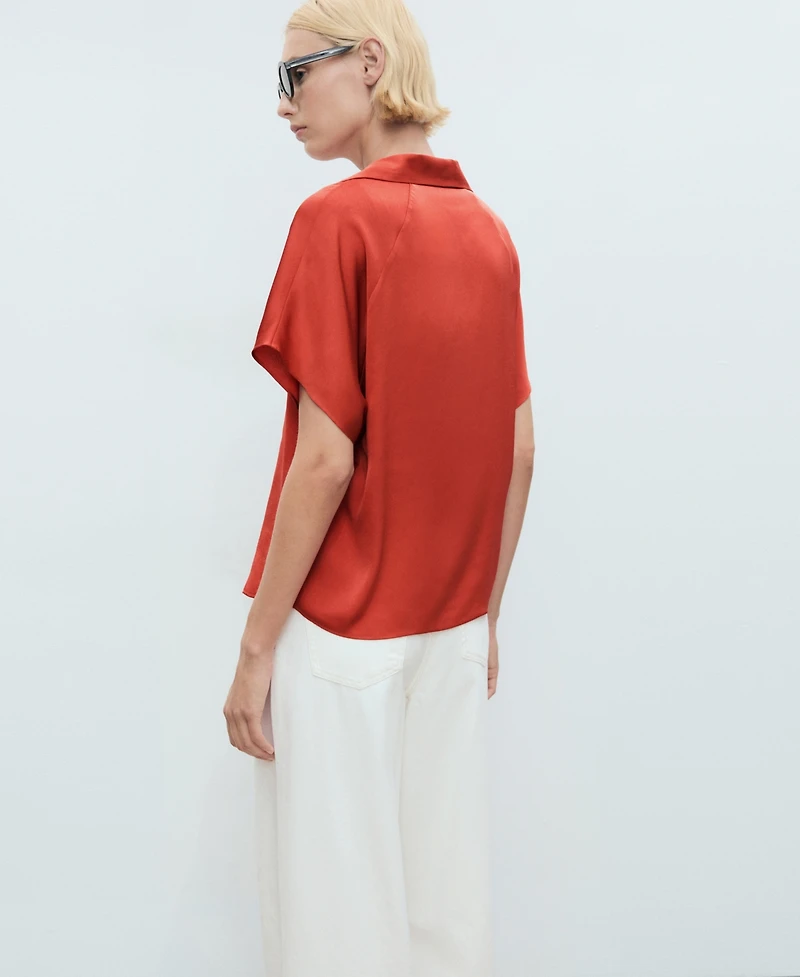Mango Women's Short Sleeve Fluid Shirt