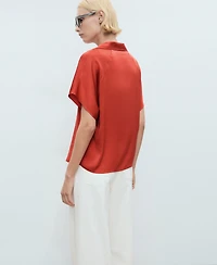 Mango Women's Short Sleeve Fluid Shirt
