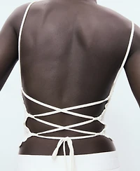 Mango Women's Open Back Crochet Top