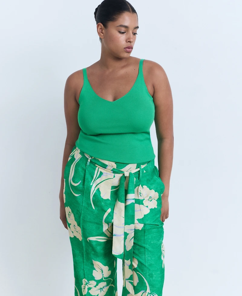 Mango Women's Belt Printed Pants