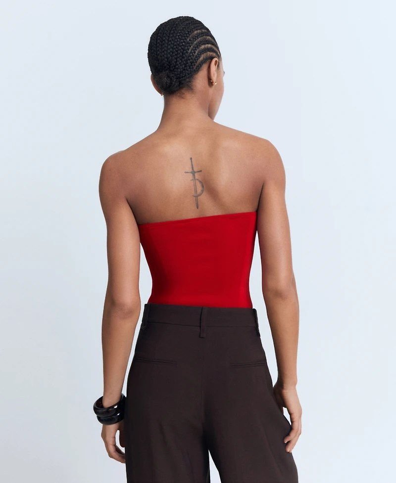 Mango Women's Strapless Fitted Top