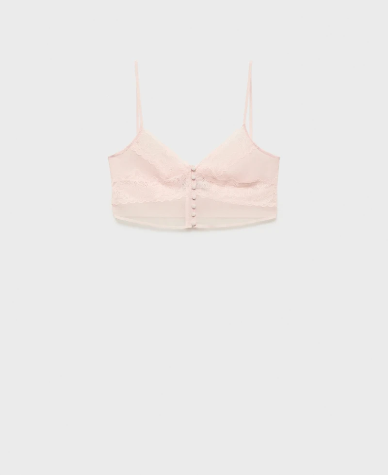 Mango Women's Lace Crop Top