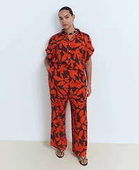 Mango Women's Flowy Printed Pants