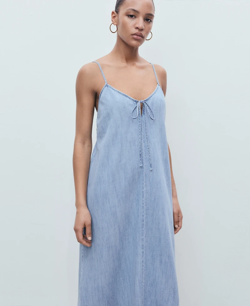 Mango Women's Strappy Denim Dress