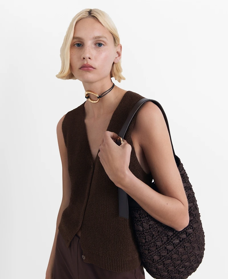 Mango Women's Openwork Knitted Sweater Vest