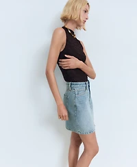 Mango Women's Denim Short Skirt