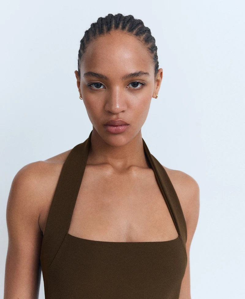 Mango Women's Long Halter-Neck Dress