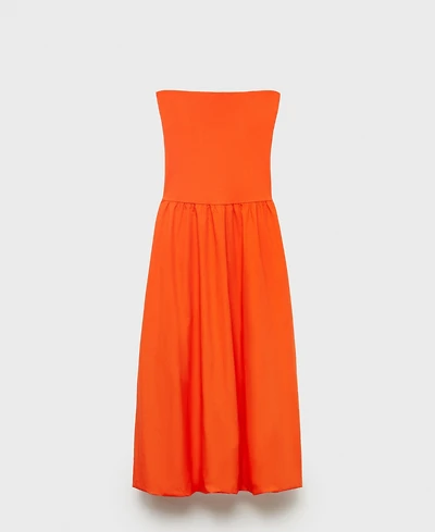 Mango Women's Strapless Balloon Dress