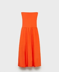 Mango Women's Strapless Balloon Dress