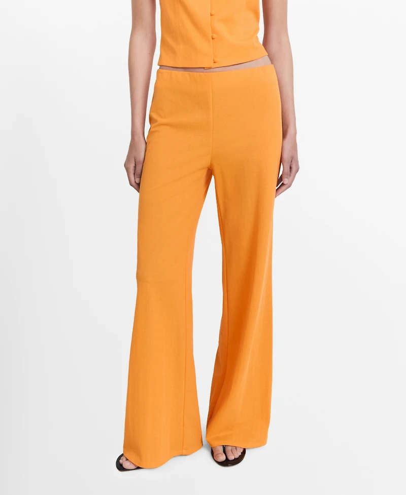 Mango Women's Flowy Straight-Fit Pants