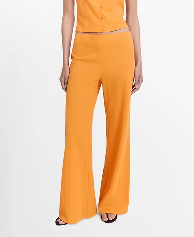 Mango Women's Flowy Straight-Fit Pants