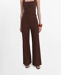 Mango Women's Flowy Straight-Fit Pants