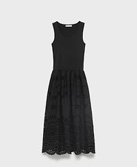 Mango Women's Openwork Embroidery Cotton Dress