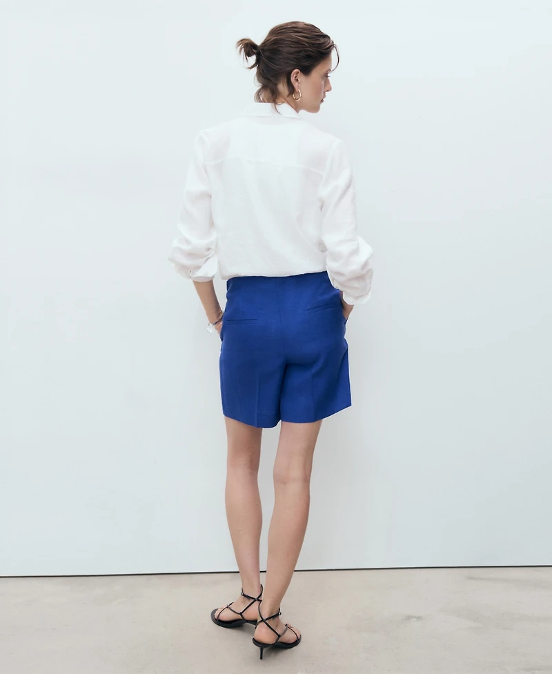 Mango Women's Straight-Fit Linen Shorts