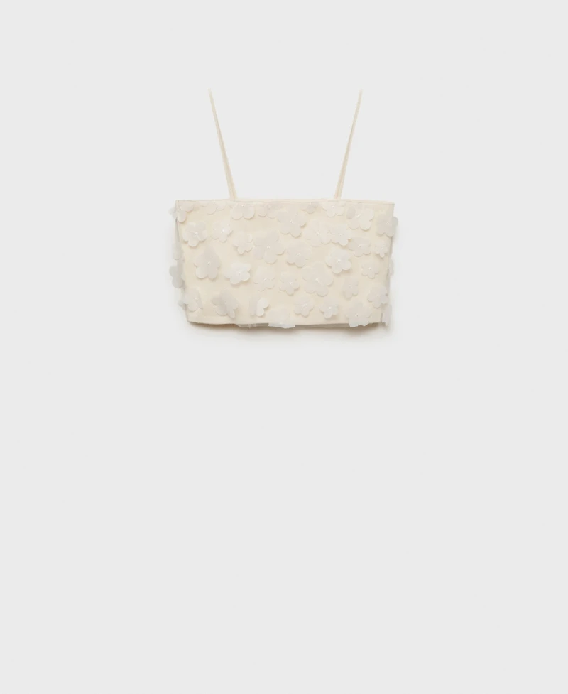 Mango Women's Embossed Floral Top