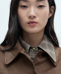 Mango Women's Pockets Leather Effect Jacket