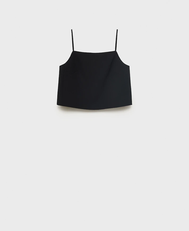 Mango Women's Buttoned Crop Top