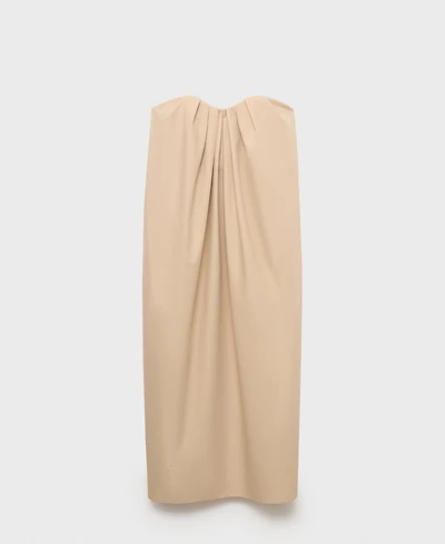 Mango Women's Cotton Sweetheart Neckline Dress