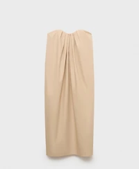 Mango Women's Cotton Sweetheart Neckline Dress