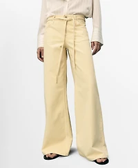 Mango Women's Low-Rise Wide Leg Jeans