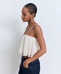 Mango Women's Ruffle Knit Top