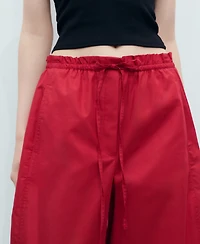Mango Women's Paper Bag Cotton Pants