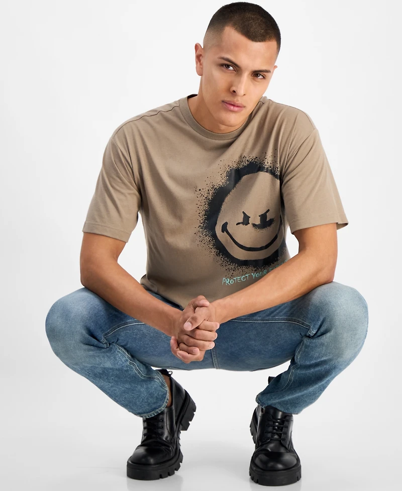 SmileyWorld Men's Happy Mad Graphic T-Shirt