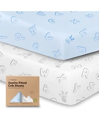 KeaBabies 2pk Soothe Fitted Crib Sheets Neutral, Baby Sheets
