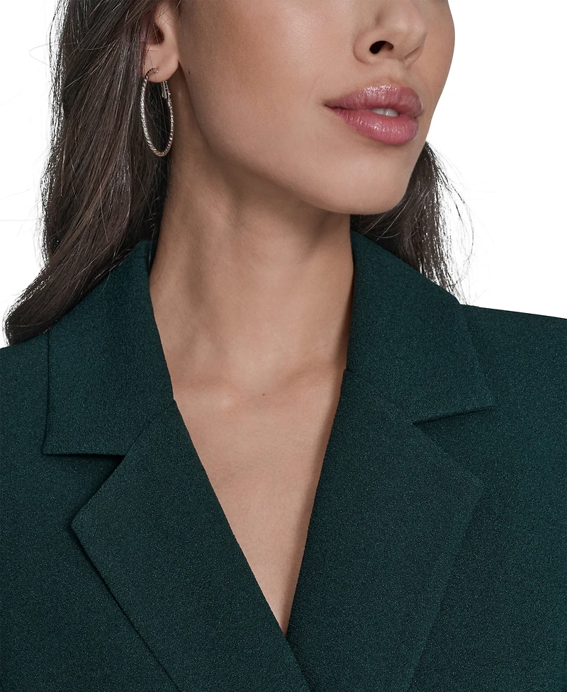 Eliza J Petite Flounce-Hem Long-Sleeve Blazer Dress
