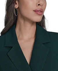Eliza J Petite Flounce-Hem Long-Sleeve Blazer Dress