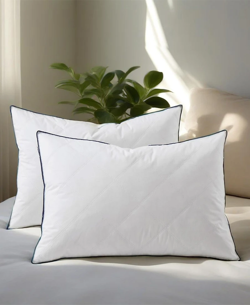 Unikome Diamond Quilted Feather and Down Gusseted 2-Pack Pillows