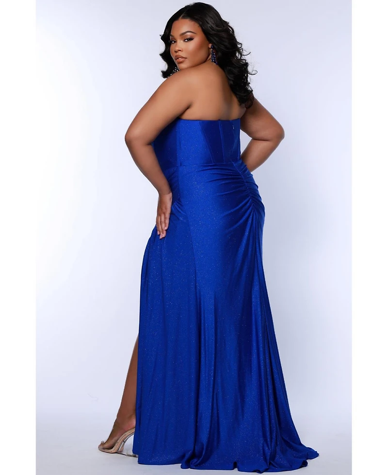 Sydney's Closet Women's Strapless Corset Slim Fitted Gown