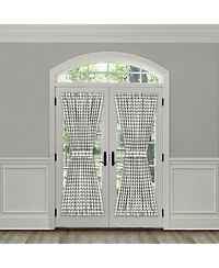 Kate Aurora Plaid Country Farmhouse French Door Curtain Panel With Matching Tieback - 25W x 40L, Yellow