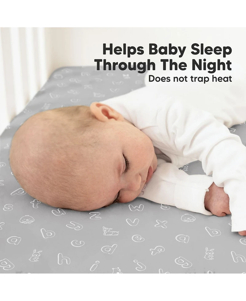 KeaBabies 2pk Soothe Fitted Crib Sheets Neutral, Baby Sheets