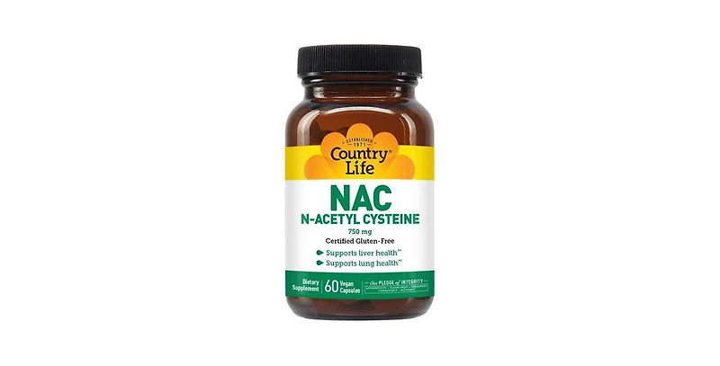 Country Life Nac (N-Acetyl Cysteine), 750 Mg, 60 Caps