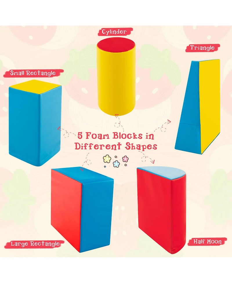 Gymax Toddler 5PCS Climb & Crawl Activity Playset Soft Foam Block Play Structure