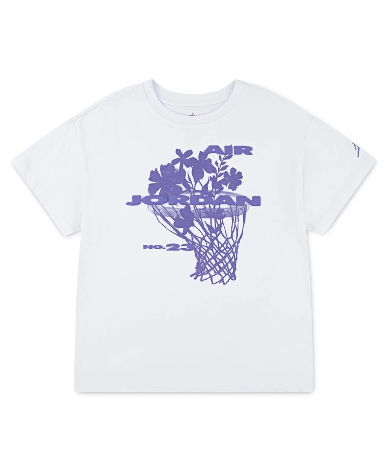 Jordan Big Girls 23 Flowers Short sleeve T-Shirt