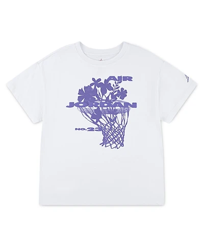 Jordan Big Girls 23 Flowers Short sleeve T-Shirt