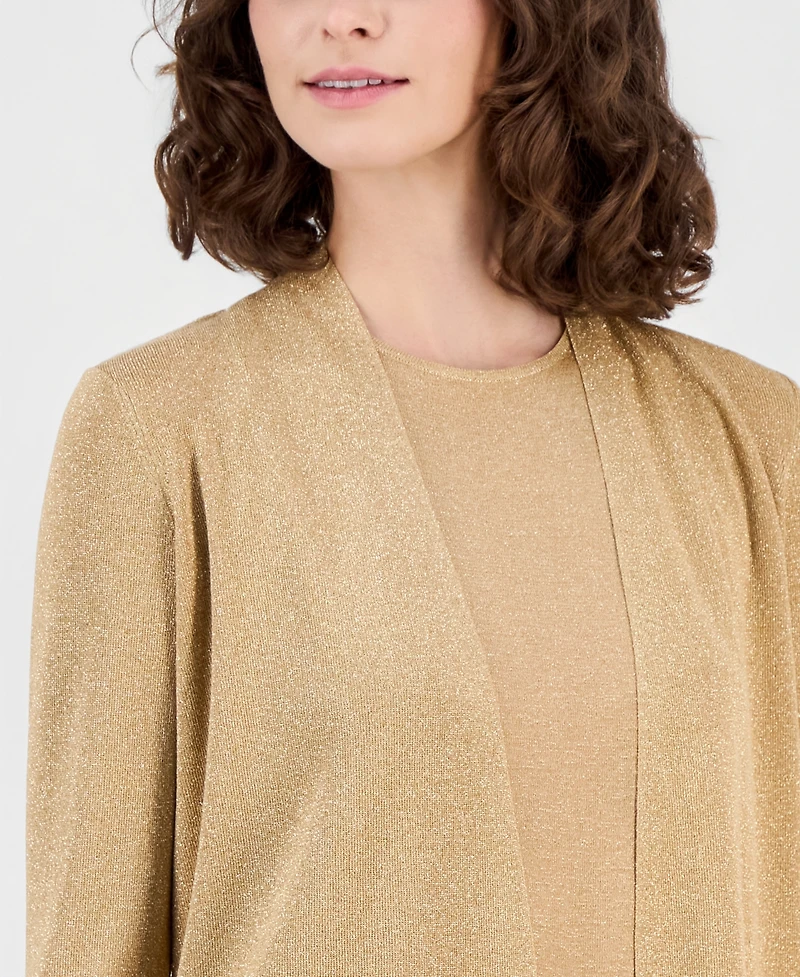 Anne Klein Women's Monteray Metallic Knit Cardigan