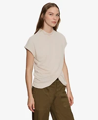 Sanctuary Women's Draped Mock Neck Top