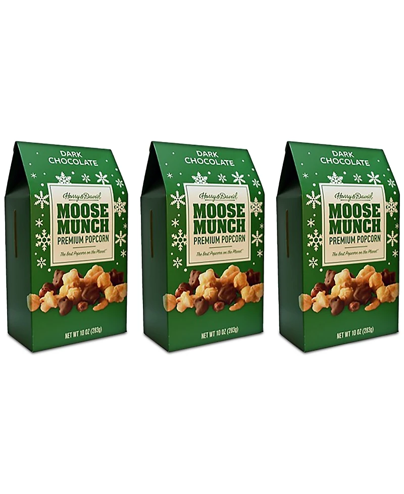 Harry & David Dark Chocolate Moose Munch Gable Boxes, 3 Pack