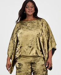 Anne Klein Plus Metallic Dolman-Sleeve Top